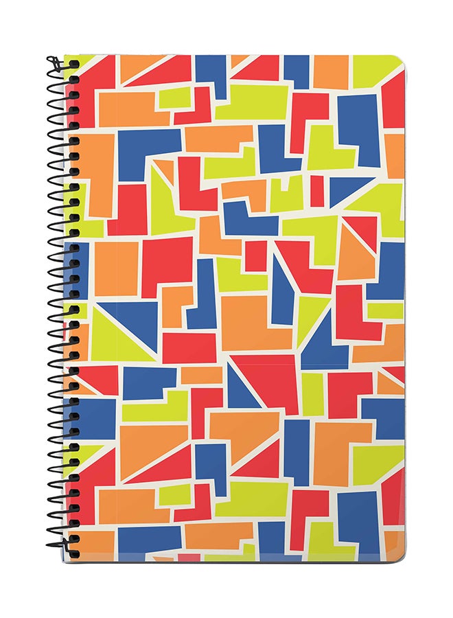 ستايلايزد دفتر ملاحظات سلك مقاس A5 بتصميم أشكال ملونة متعدد الألوان