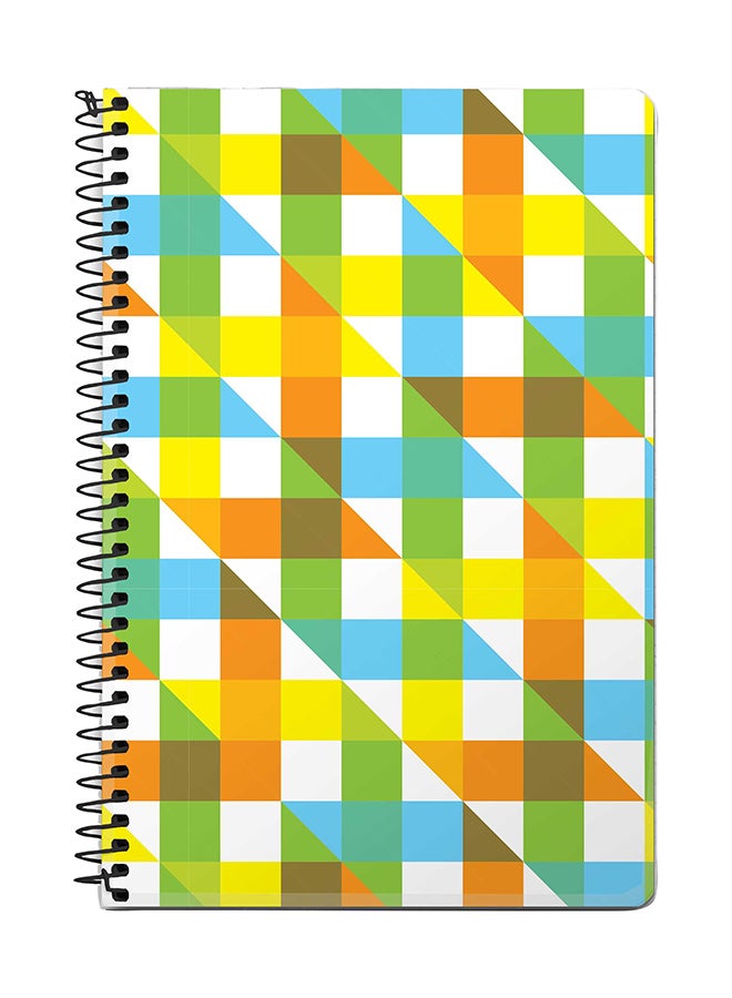 ستايلايزد دفتر ملاحظات بسلك مقاس A5 بتصميم  نسيج الفانيلا الصيفي متعدد الألوان