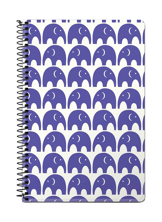 Stylizedd Baby Elephants A5 Spiral Notebook Blue/White