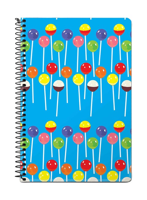 Lollipop Loops A5 Spiral Notebook Blue