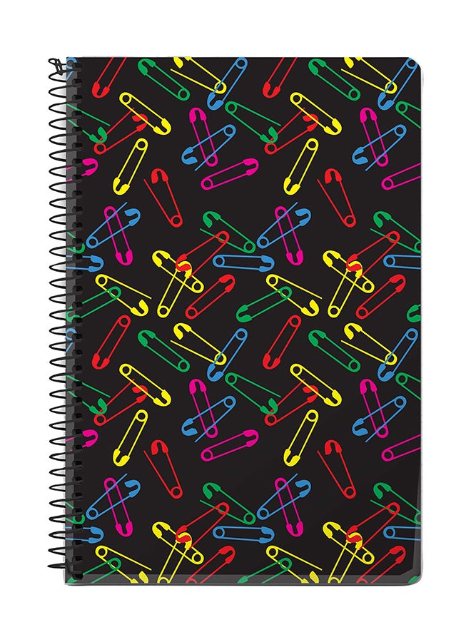 Stylizedd Safety Pins A5 Spiral Notebook Multicolour