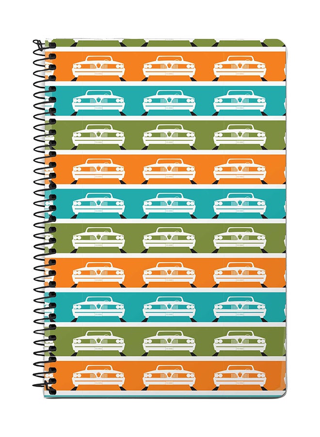 Stylizedd Retro Muscle Car Designed Spiral Notebook Multicolour
