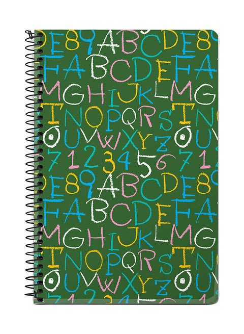Board Alphabets A5 Spiral Notebook Multicolour