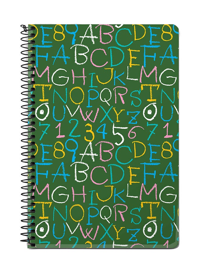 Board Alphabets A5 Spiral Notebook Multicolour
