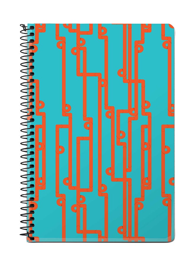 Stylizedd Pipe Puzzle A5 Spiral Notebook Blue/Orange