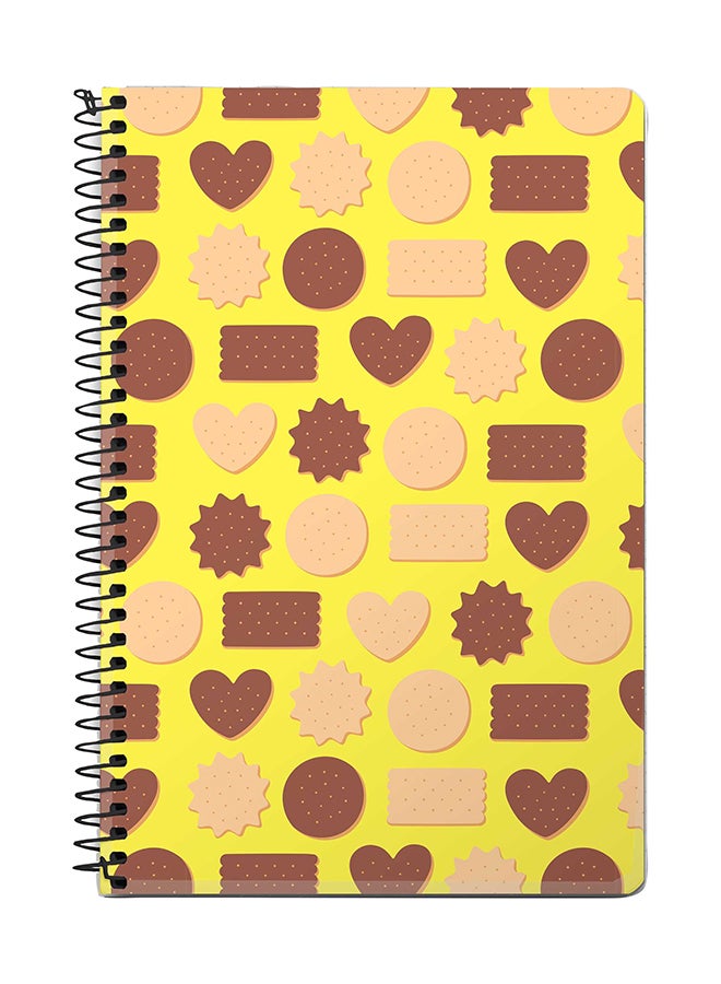 Stylizedd Hearty Biscuits A5 Spiral Notebook Yellow/Brown