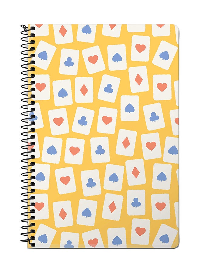 Stylizedd Card Spread A5 Spiral Notebook Yellow/White/Blue