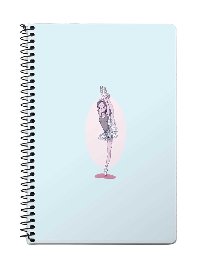 Stylizedd Flying Ballerina A5 Spiral Notebook Blue/White/Grey