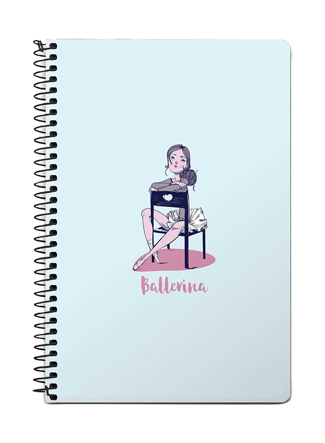 Stylizedd Ballerina A5 Spiral Notebook Blue