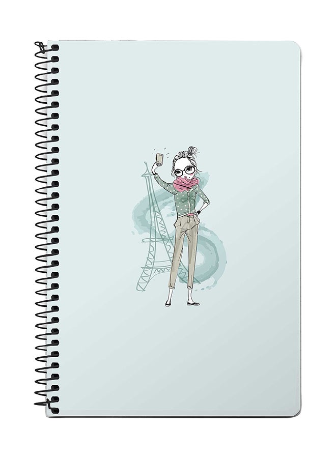 Stylizedd Selfie By Eiffel A5 Spiral Notebook Blue