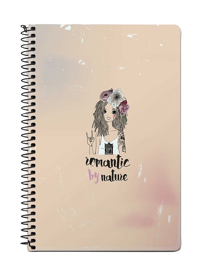 Stylizedd Romantic By Nature A5 Spiral Notebook Beige/Black