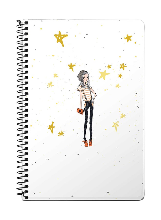Stylizedd Hipster Chic A5 Spiral Notebook White/Grey/Yellow 