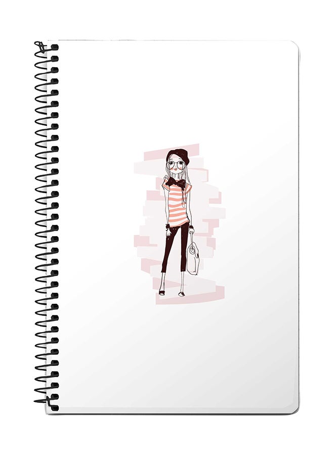 Stylizedd Style Queen A5 Spiral Notebook White/Pink