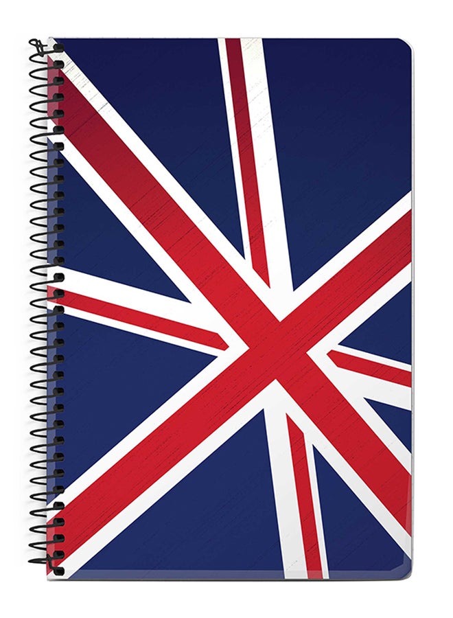 Stylizedd Flag Of Uk A5 Spiral Notebook Blue/Red