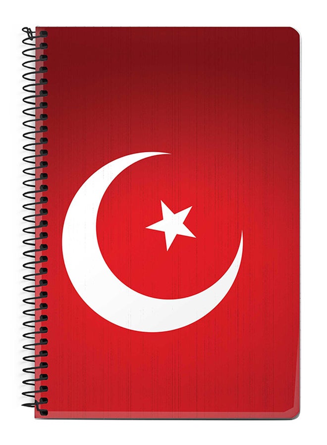 Stylizedd Flag Of Turkey A5 Spiral Notebook Red/White