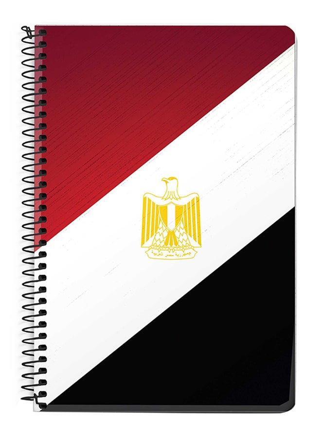 Stylizedd Flag Of Egypt A5 Spiral Notebook Red/Black/White