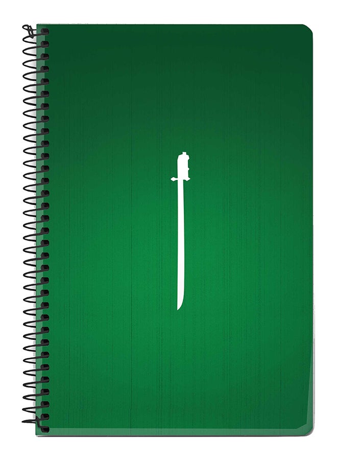 Stylizedd Sword Of Saudi A5 Spiral Notebook Green/White 