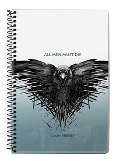 Stylizedd GOT All Men Must Die A5 Spiral Notebook Grey 