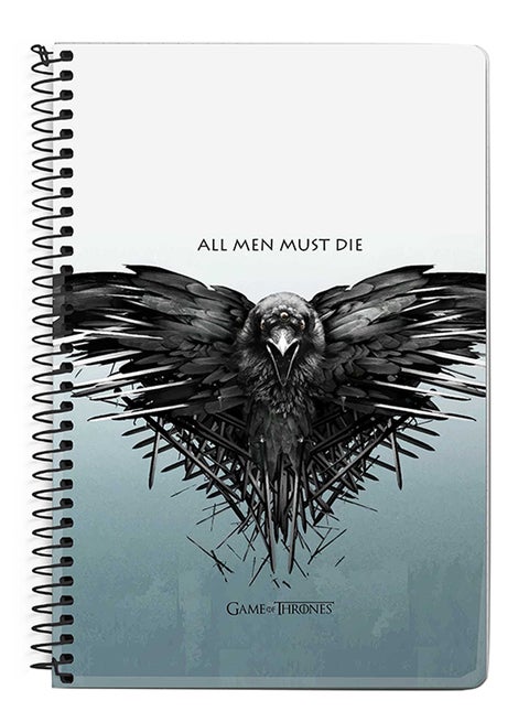 GOT All Men Must Die A5 Spiral Notebook Grey