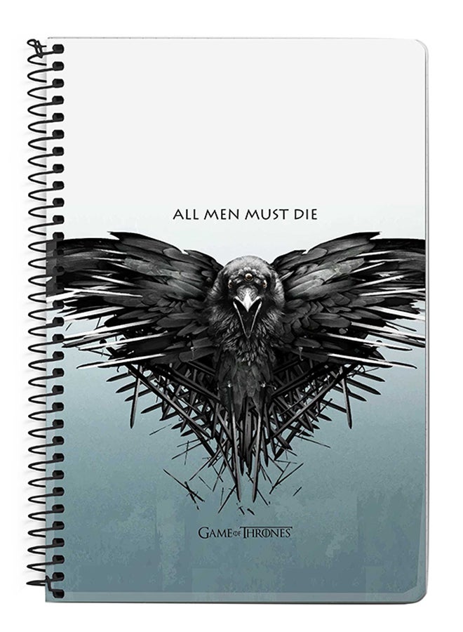 Stylizedd GOT All Men Must Die A5 Spiral Notebook Grey 