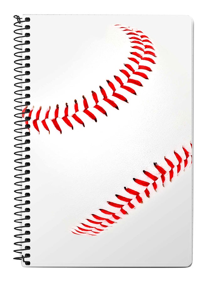 Stylizedd Baseball A5 Spiral Notebook White/Red 