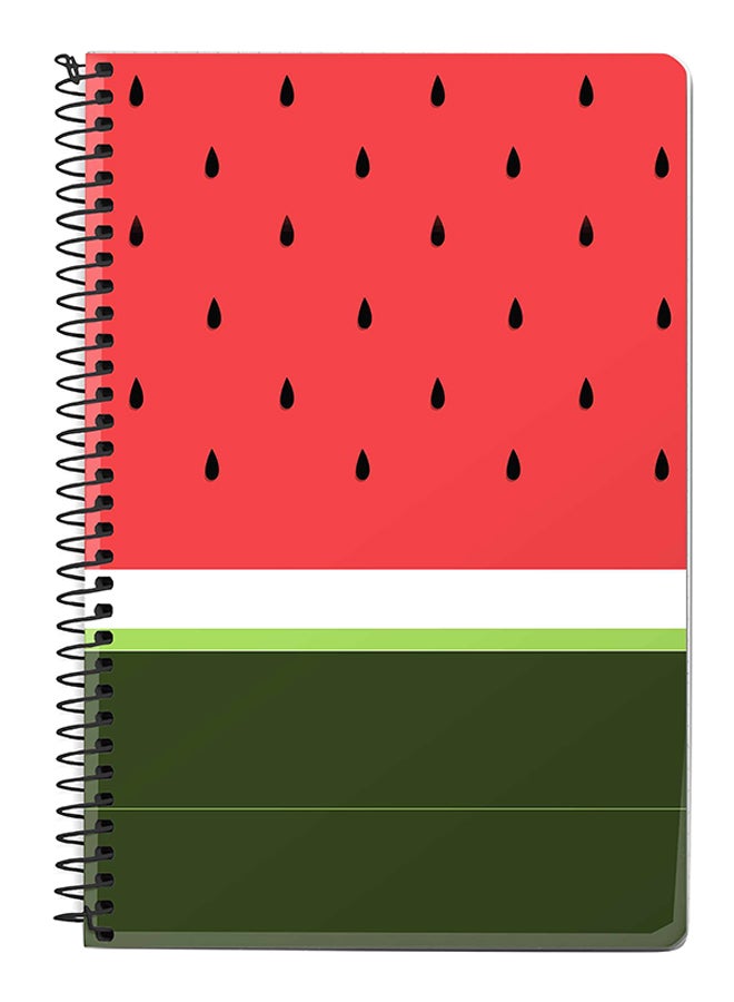 Stylizedd Minimal Watermelon A5 Spiral Notebook Pink/Green/White