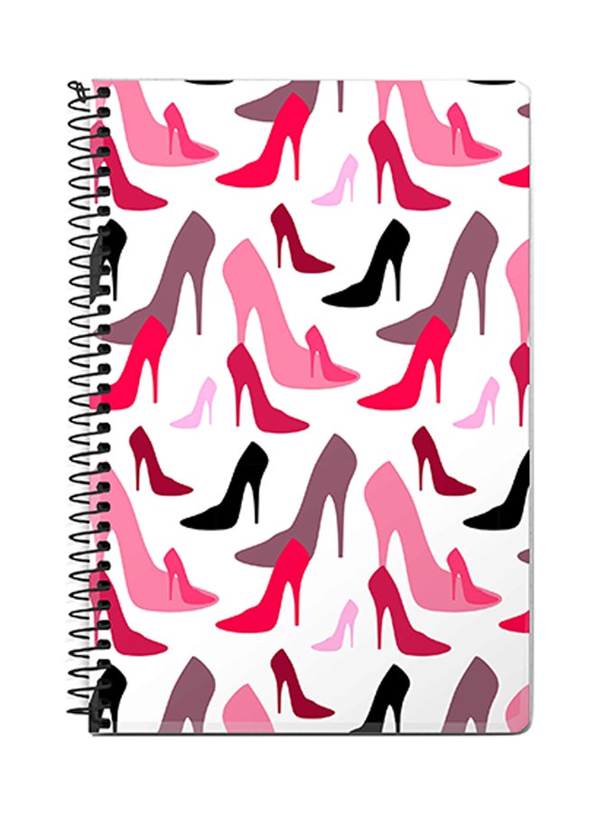 Stylizedd Hot Heels A5 Spiral Notebook White/Pink/Black