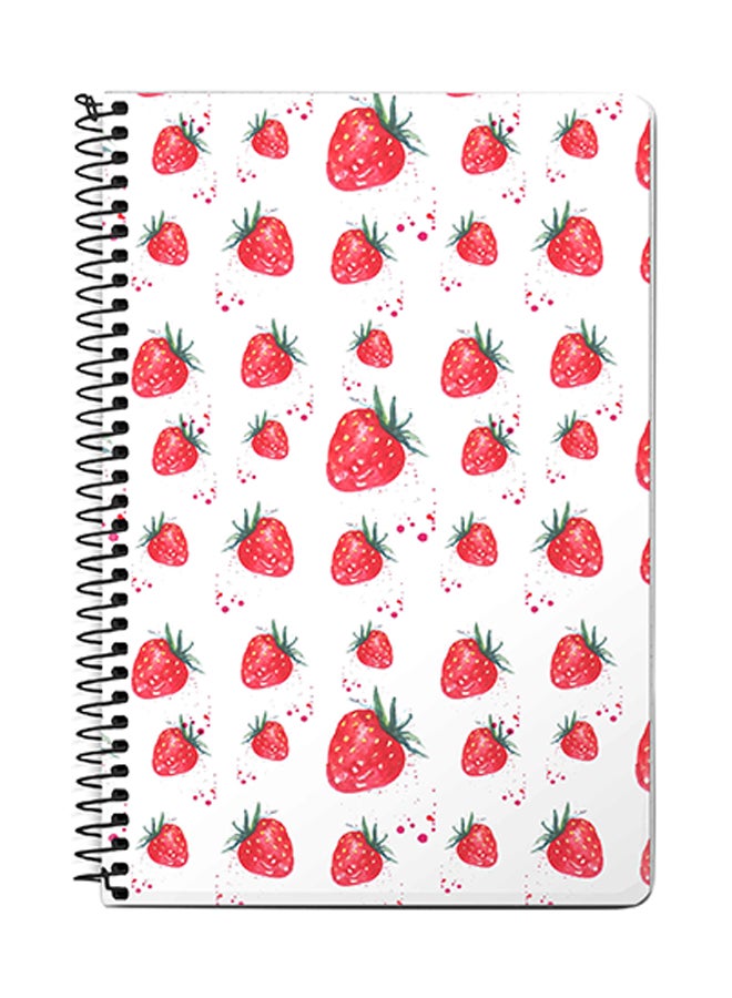 Stylizedd Dripping Strawberries A5 Spiral Notebook White/Red/Green