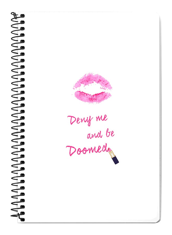 Stylizedd Raining Lipsticks A5 Spiral Notebook White/Pink