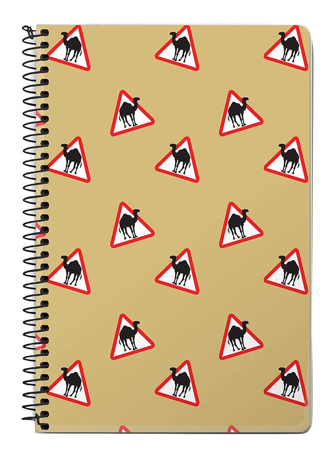 Stylizedd Camel Signs A5 Spiral Notebook Beige/Black/Red