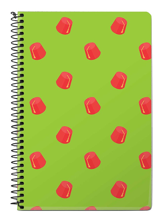 Stylizedd Dancing Tarbouche A5 Spiral Notebook Green/Pink