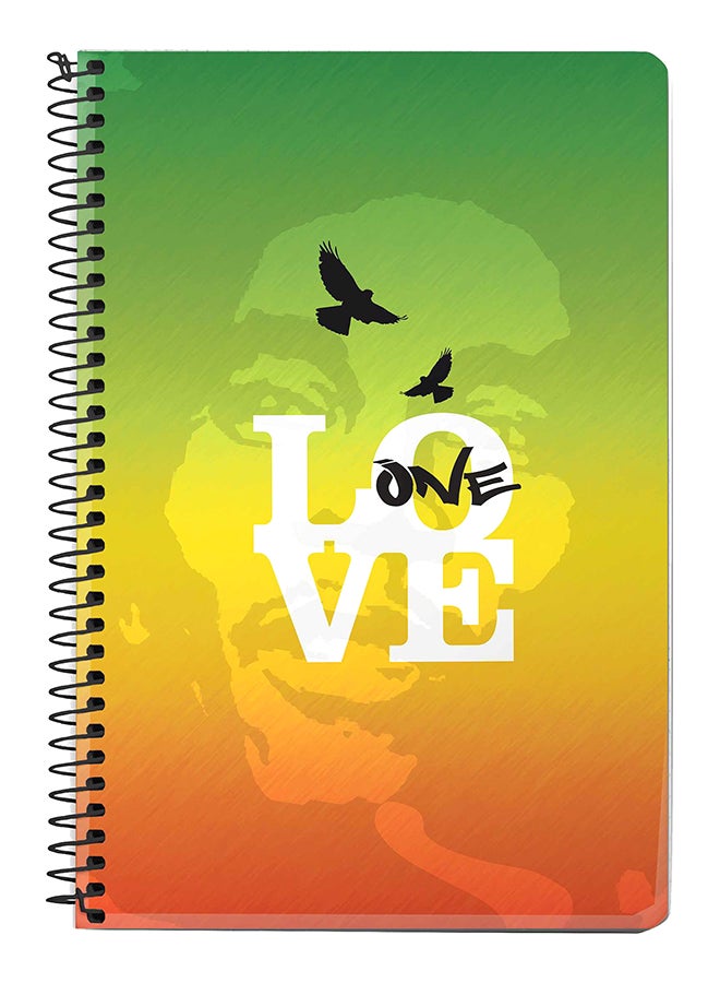 One Love A5 Spiral Notebook Multicolour