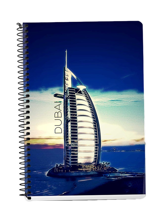 Stylizedd Burj Al Arab- Dubai A5 Spiral Notebook Blue/Grey