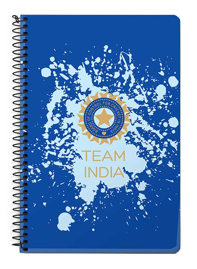 Stylizedd Team India A5 Spiral Notebook Blue