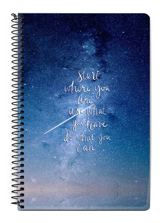 Stylizedd Start, Use, Do A5 Spiral Notebook Blue/White 