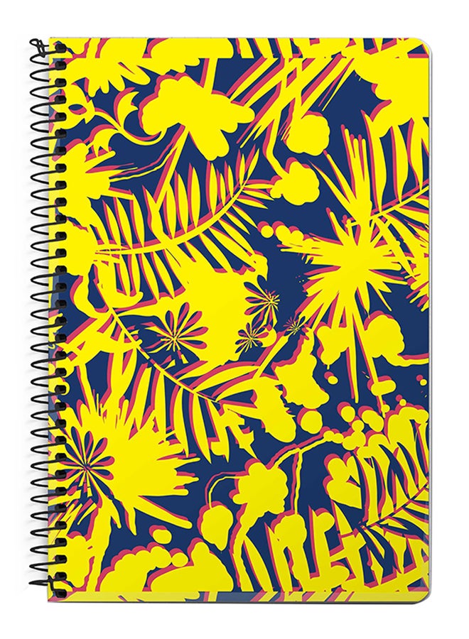 Stylizedd Hawaii Jungle A5 Spiral Notebook Yellow/Blue