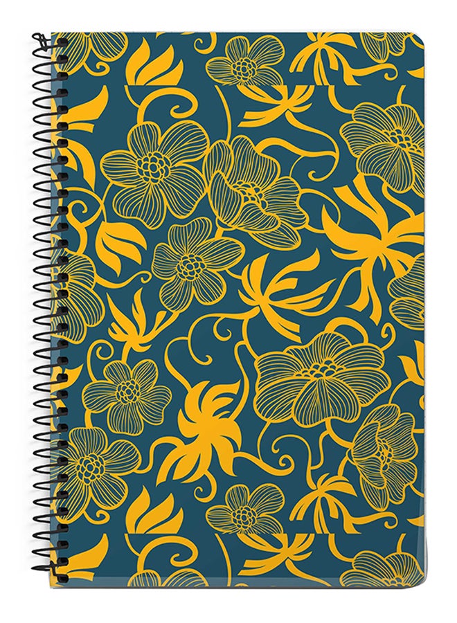 Stylizedd - Euro Pattern A5 Spiral Notebook Yellow/Blue - Image 1