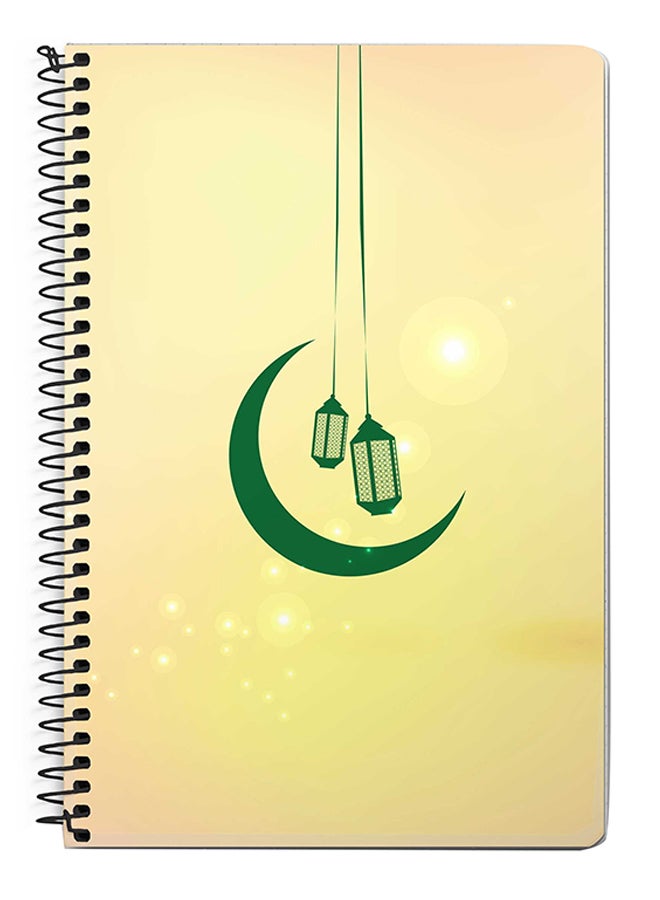 Stylizedd Ramadan Shine A5 Spiral Notebook Yellow/Green 