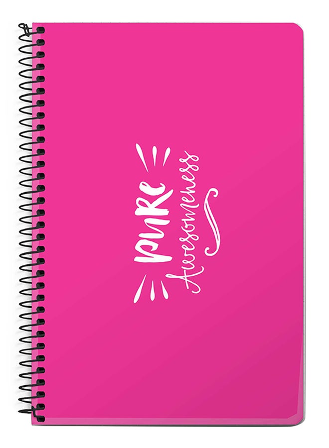 Stylizedd Pure Awesomeness A5 Spiral Notebook Pink/White