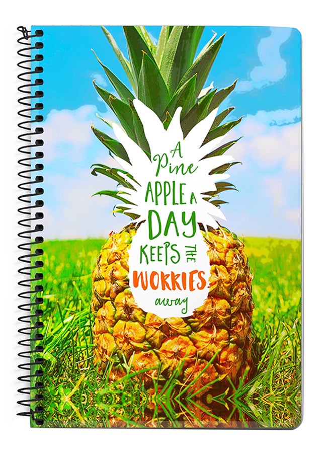 Stylizedd Pineapple A Day A5 Spiral Notebook Multicolour