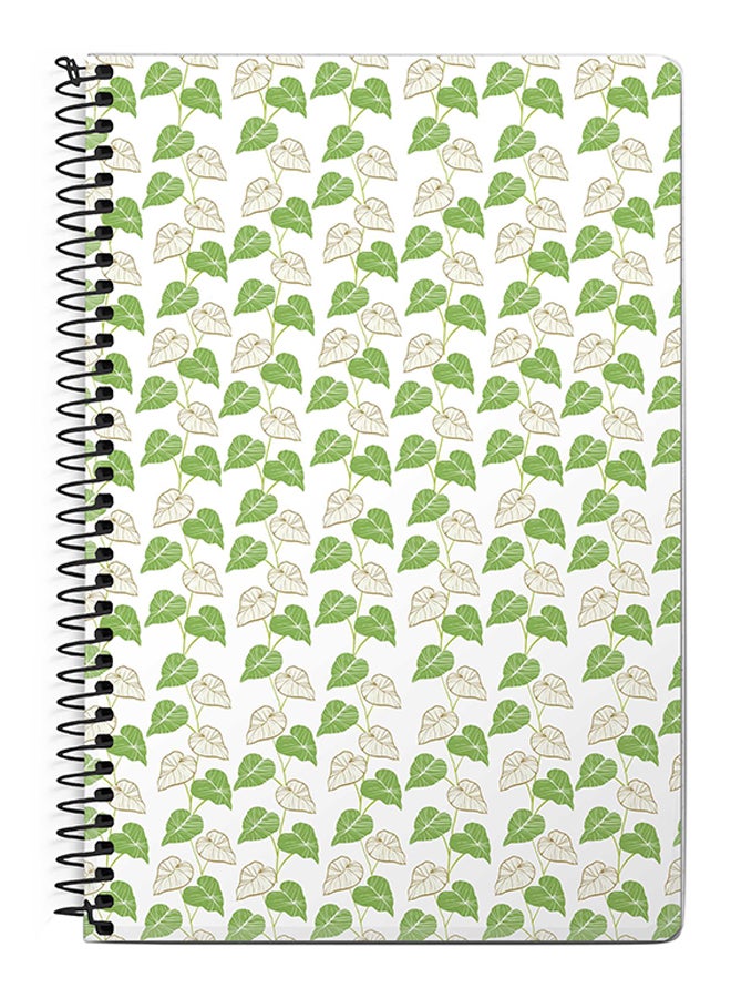 Vine Leaves A5 Spiral Notebook White/Green - v1568116185/N29688683A_1