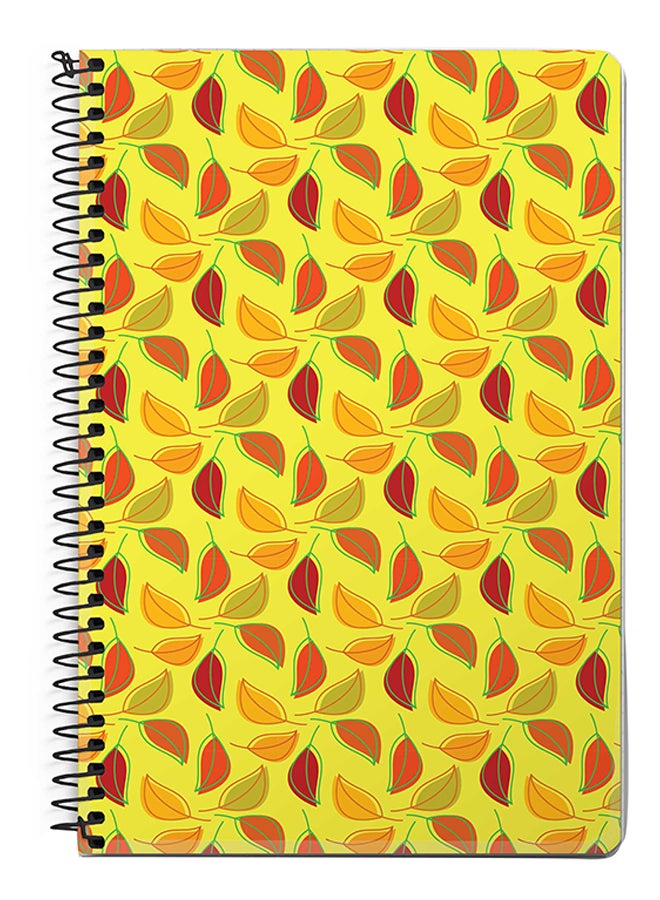 Stylizedd Autumn Leaves A5 Spiral Notebook Yellow/Orange/Red