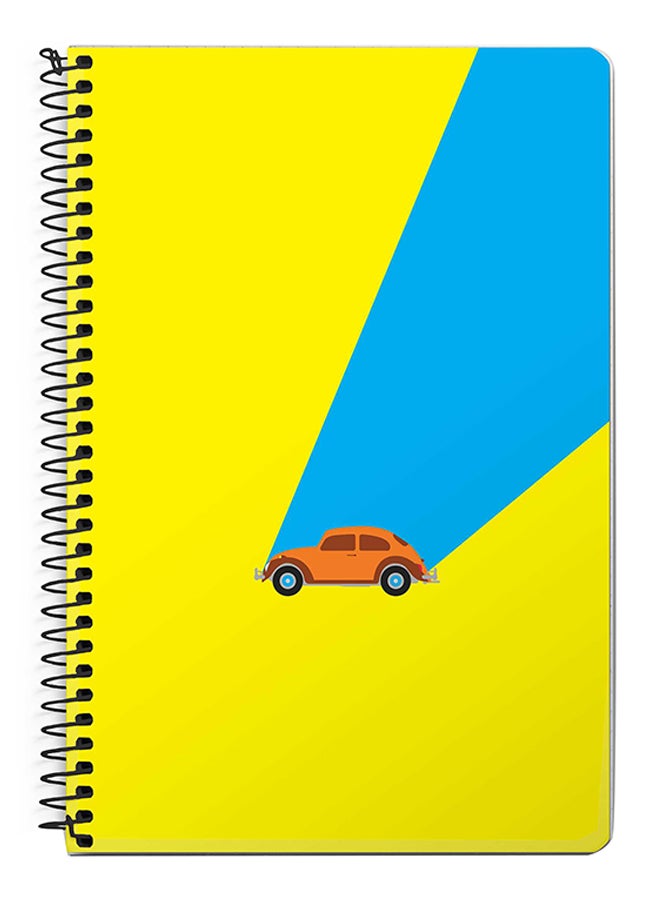 Stylizedd Retro Bug Yellow A5 Spiral Notebook Yellow/Blue