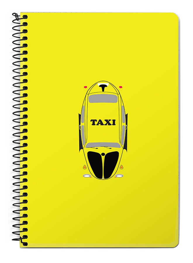 Stylizedd Yellow Taxi A5 Spiral Notebook Yellow/Black