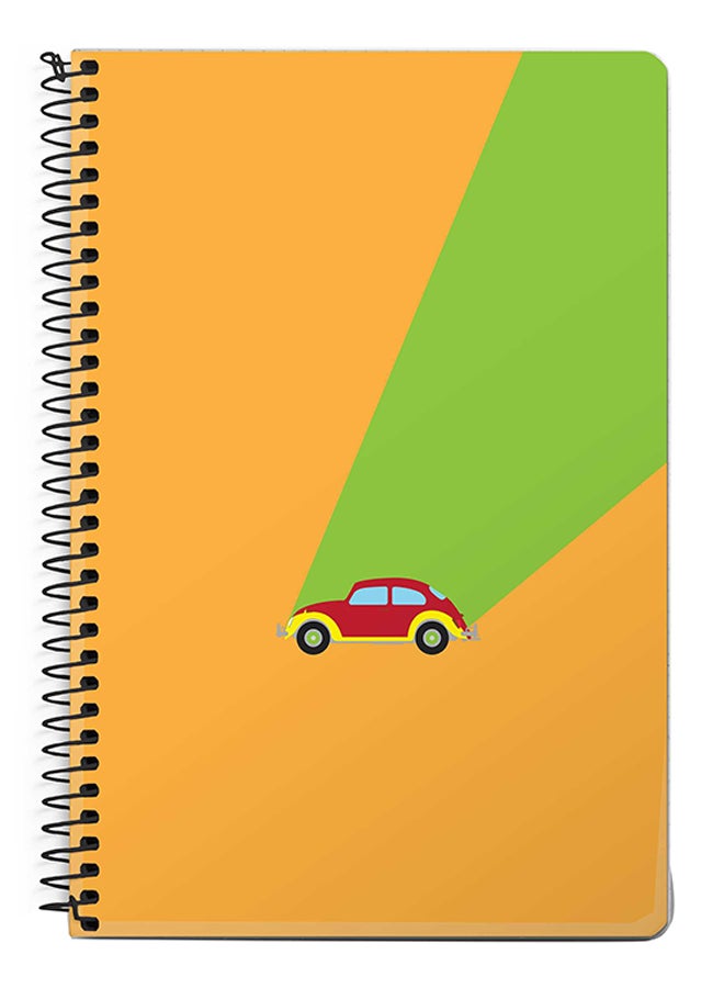 Stylizedd Retro Bug Orange A5 Spiral Notebook Brown/Green