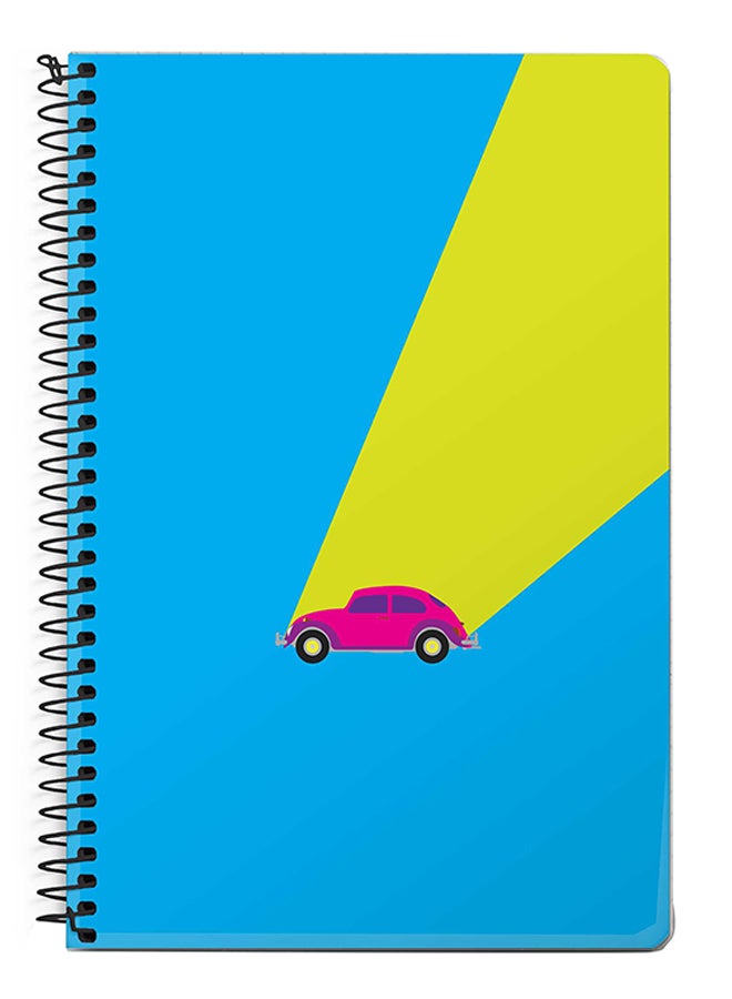 Stylizedd Retro Bug Blue A5 Spiral Notebook Blue/Green