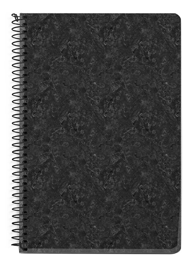 ستايلايزد دفتر ملاحظات بسلك حلزوني مقاس A5 باللون الأبيض ونقش رخامي رمادي