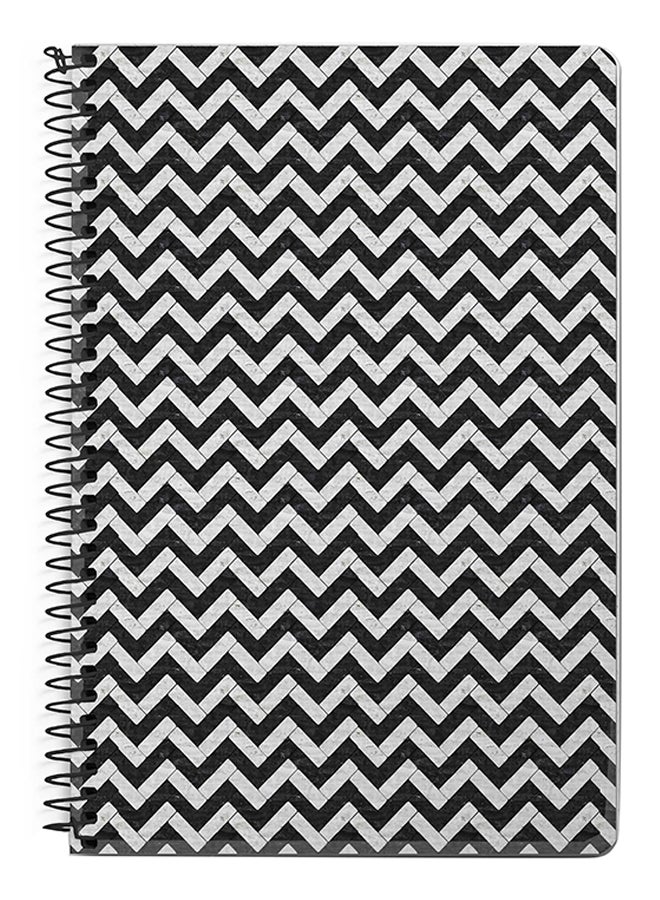 Stylizedd Chevron Tiles A5 Spiral Notebook White/Black