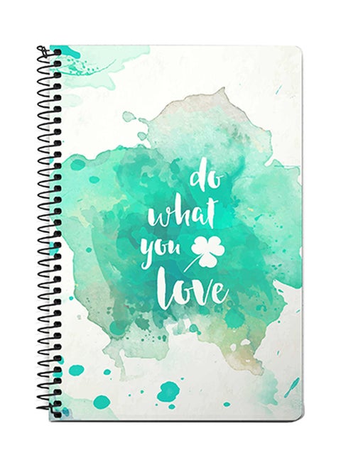 Do What You Love A5 Spiral Notebook White/Blue