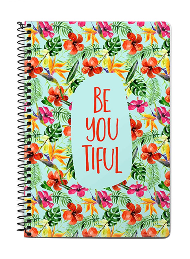 Stylizedd Be You Tiful A5 Spiral Notebook Multicolour